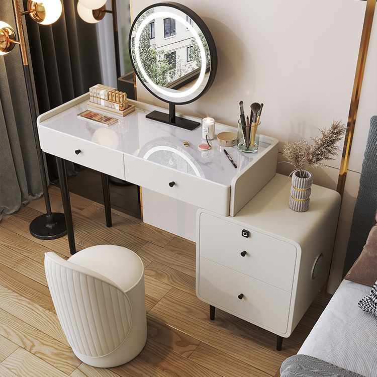 简约家具 岩板梳妆台 网红简约化妆台 一体柜化妆桌子