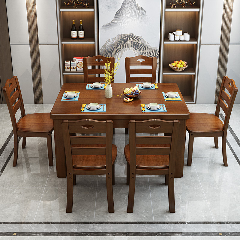 中式家具 实木餐桌 长方形木质西餐桌组合 中式家具 实木餐桌 长方形木质西餐桌组合