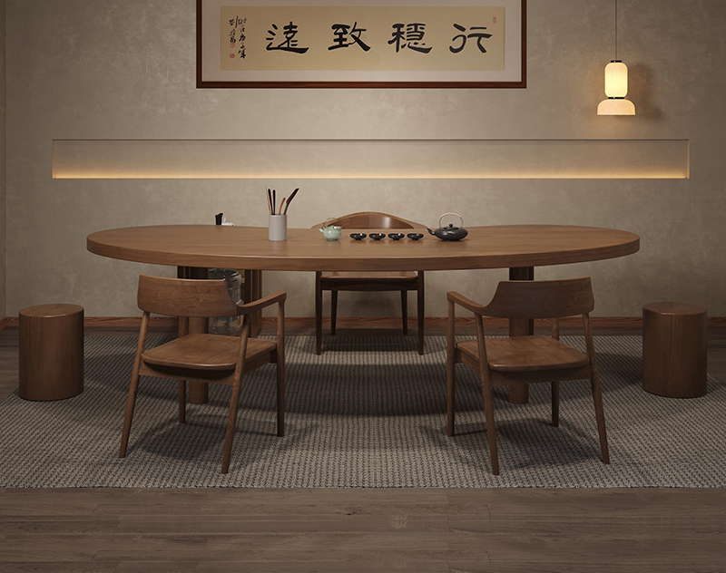 茶桌茶台 新中式实木茶桌椅 办公室会客原木茶台 茶桌茶台 新中式实木茶桌椅 办公室会客原木茶台