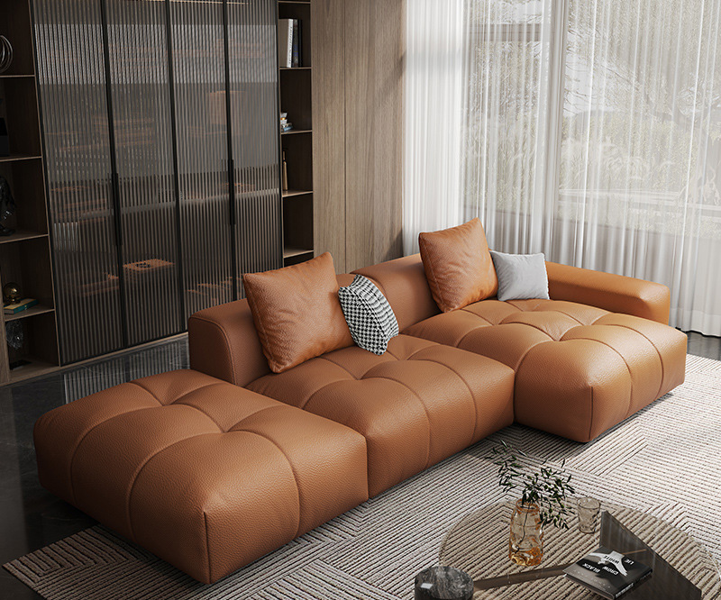 现代简约家具 轻奢奶油风猫抓皮真皮沙发 现代简约家具 轻奢奶油风猫抓皮真皮沙发