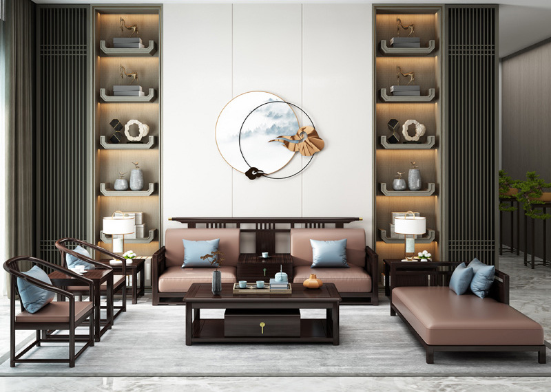 新中式全实木沙发 别墅大户型禅意中国风家具
