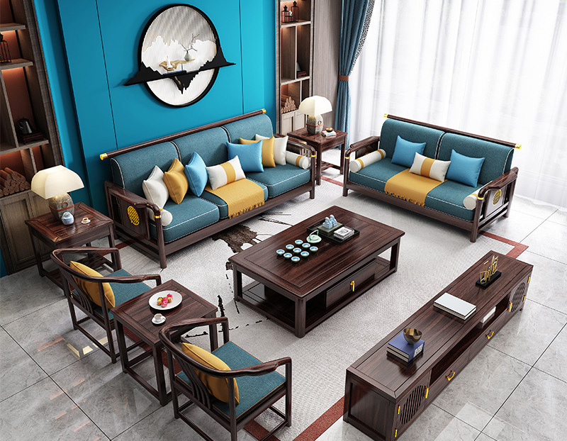 新中式实木沙发 简约禅意高端古典轻奢沙发
